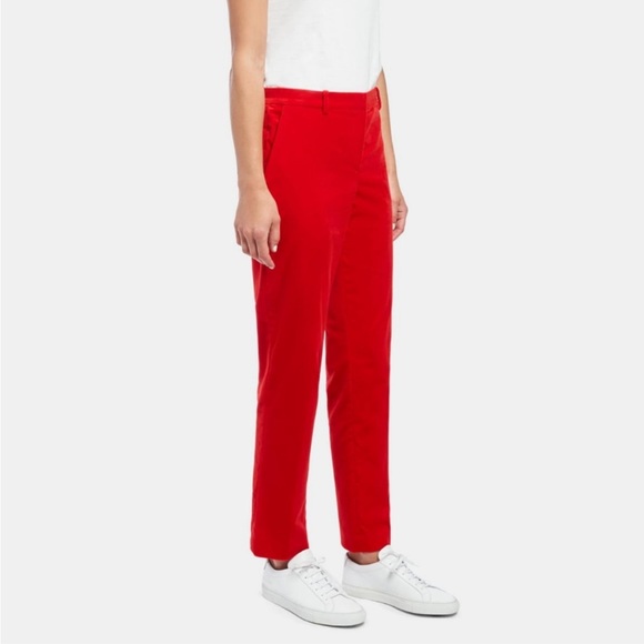 Theory Red Straight Leg Pants - Picture 2 of 7